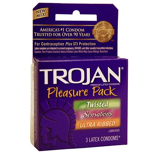 Trojan Condom Pleasure Pack 3 pk (Twisted/Sensations/Ultra Ribbed)