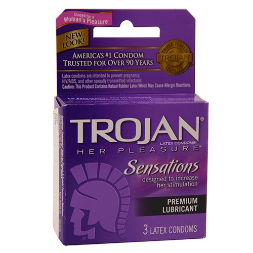 Trojan Condom Her Pleasure Sensations Lubricated 3 Pack
