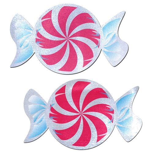 Pastease Peppermint Swirl Red with White Nipple Pasties
