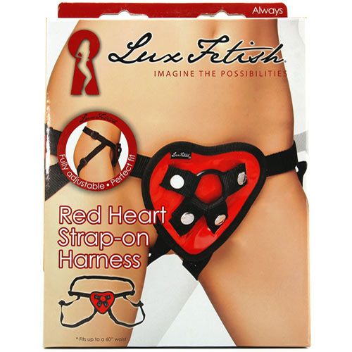 Red Heart Strap On Harness Lux Fetish