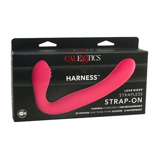 Love Rider Strapless Strap On Pink Rechargeable