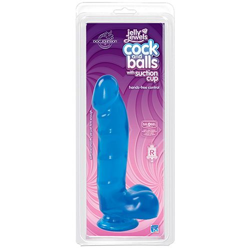 Jelly Jewel Cock & Balls with Suction Cup Sapphire