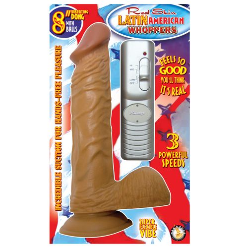 Latin American Whopper 8 In Vibrating Dong With Balls