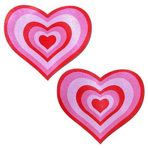 Pastease Red & Pink Pumping Heart Nipple Pasties