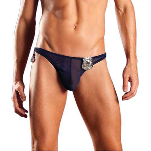 Police Officer Thong OS w/ Badge  Removable Handcuffs